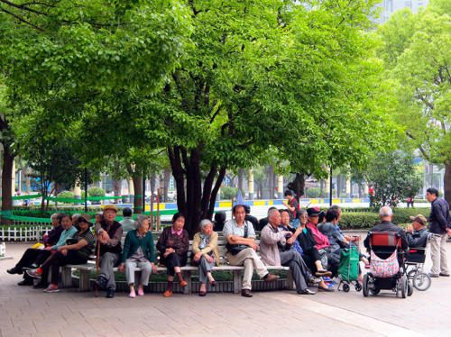 Mayores en el parque   